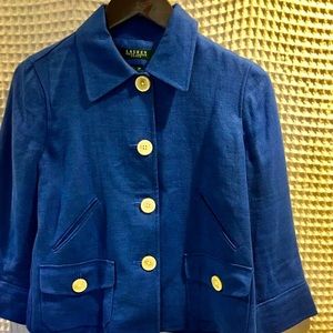 Worn once Ralph Lauren blue linen jacket.
